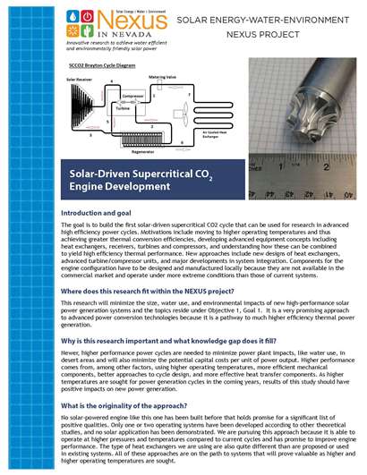 Solar-Driven Supercritical Co2 Engine Development Handout