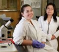 Diana Pena and Ai-Sun (Kelly) Tseng in the lab