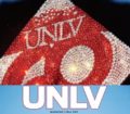 A graduation cap decorated with scarlet and gray sequins which spell out 'UNLV 60'
